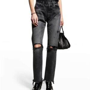 Moussy Black High Rise Distressed Jeans